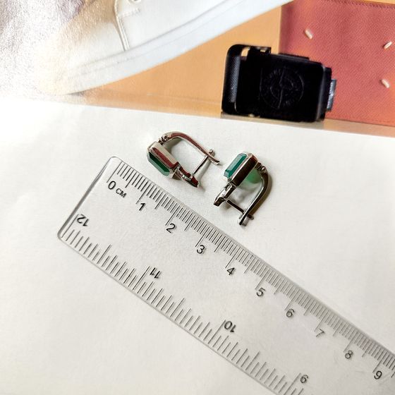 Серебряные серьги с агатом 2.892ct