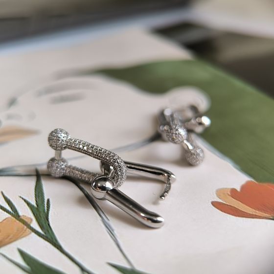 Silver Earrings with Fianites