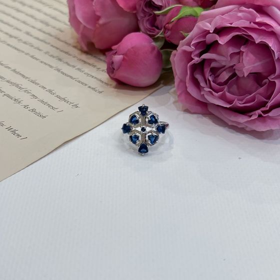 Срібна каблучка із сапфіром nano 1.578ct