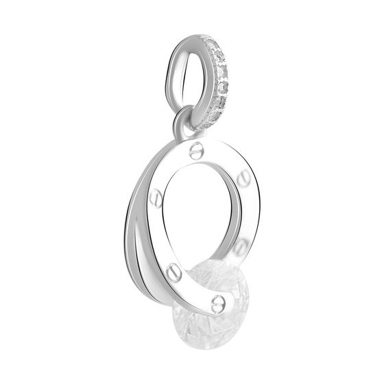 Silver pendant with phianites