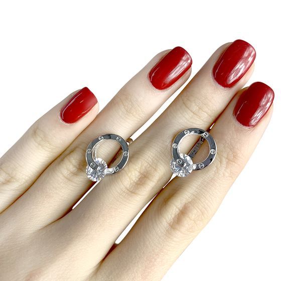 Silver Earrings with Fianites