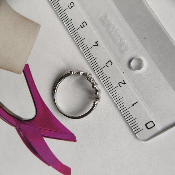 Silver ring with cubic zirconia