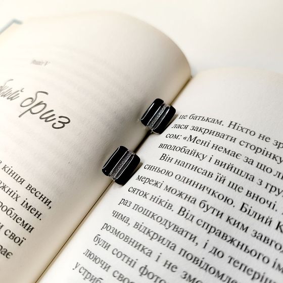 Silver earrings with onyx