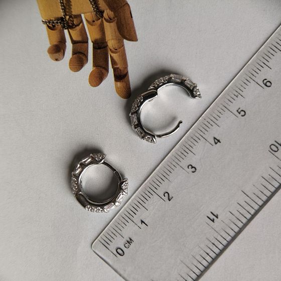 Silver Earrings with Fianites