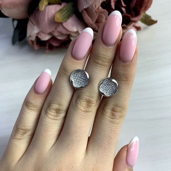 Серебряные серьги с фианитами