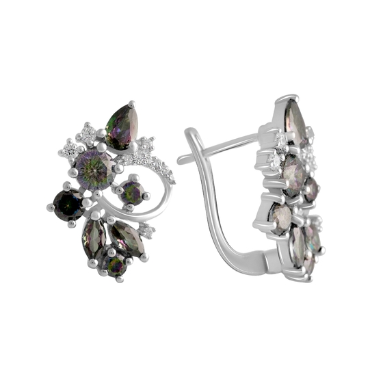 Silver earrings with mystic topaz 5.478ct