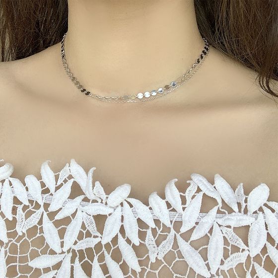 Silver necklace without stones