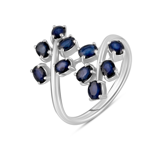 Silver ring with sapphire