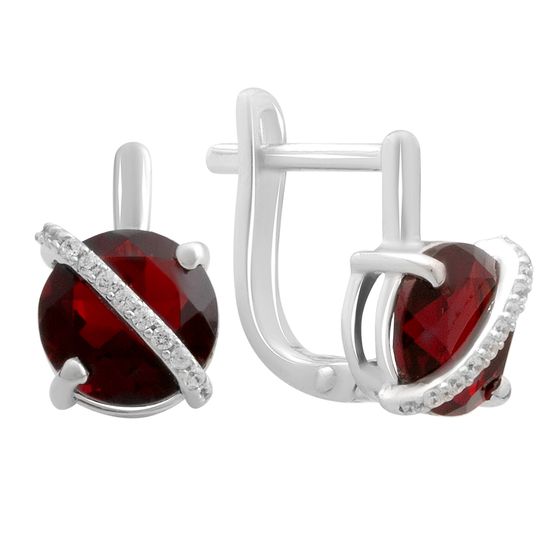 Серебряные серьги с гранатом 3.331ct