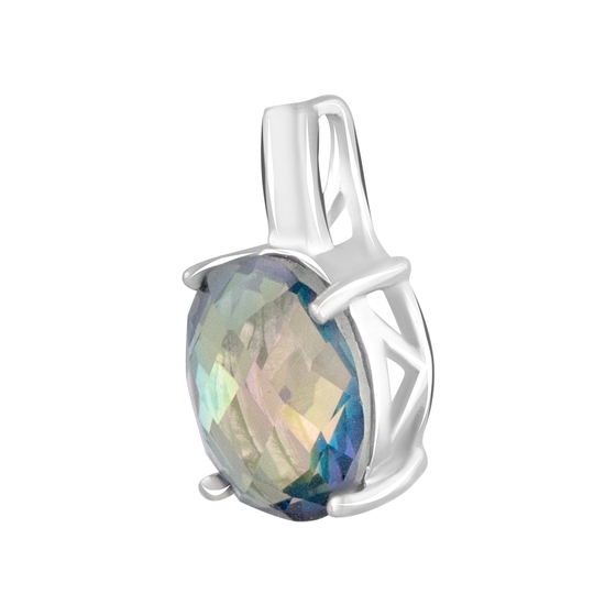 Silver pendant with a 4.507-carat mystic topaz