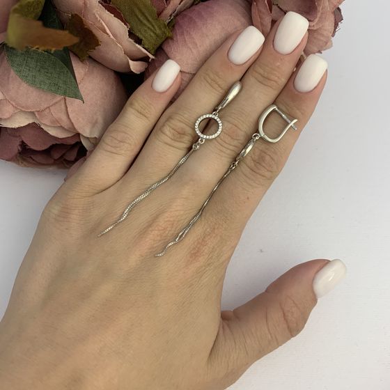 Silver Earrings with Fianites