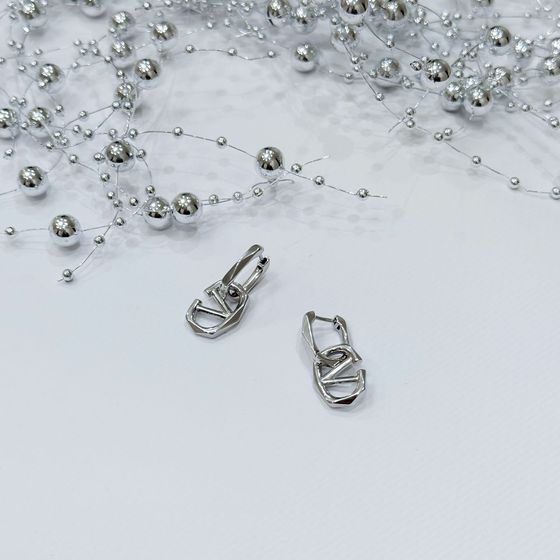 Silver earrings without stones