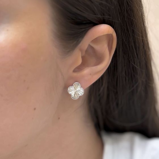 Silver earrings without stones