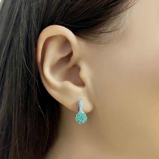 Серебряные серьги с изумрудом 0.97ct