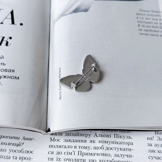 Срібна брошка з емаллю