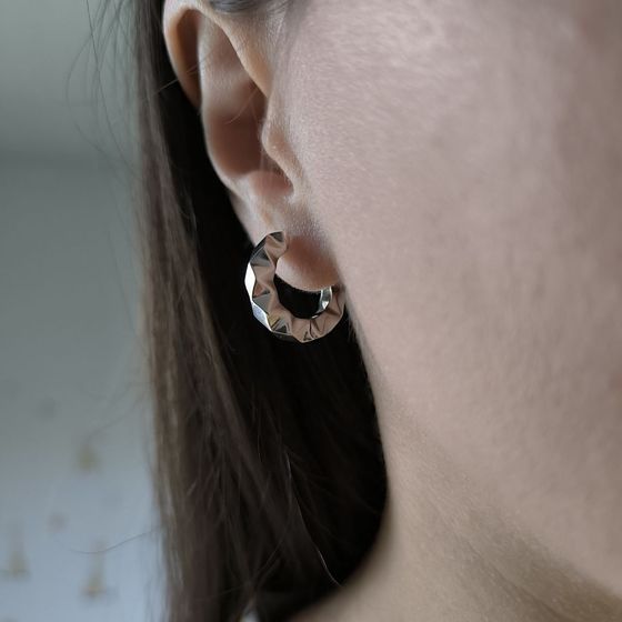 Silver earrings without stones