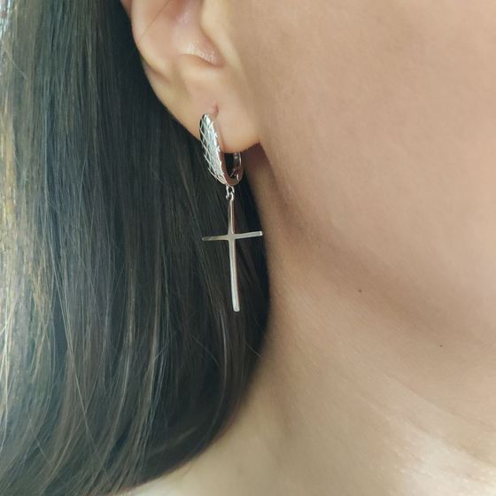 Silver earrings without stones