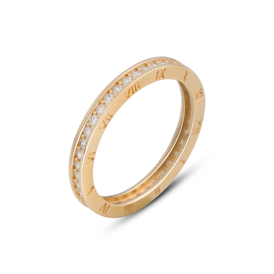 Золота каблучка з фіанітами 0.84ct