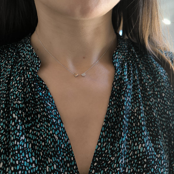 Срібне кольє з фіанітами