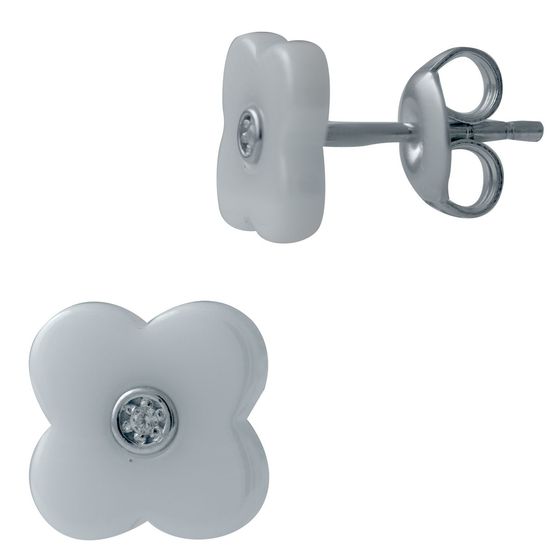 Silver earrings with ceramics