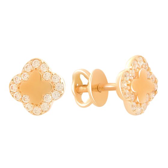 Gold earrings without stones 0.32ct