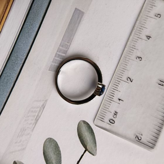 Silver ring with a 0.526-carat nano sapphire