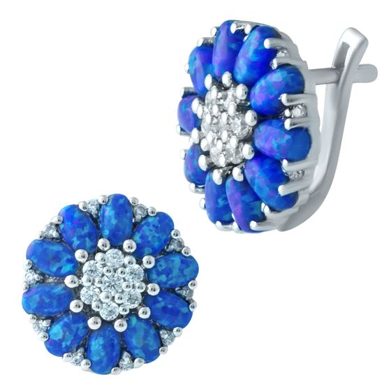 Срібні сережки з опалом 3.05ct