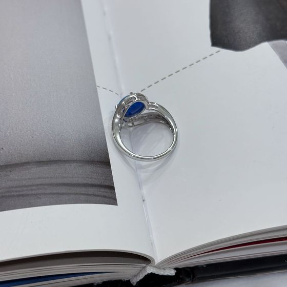 Срібна каблучка з опалом 1.94ct, фіанітами