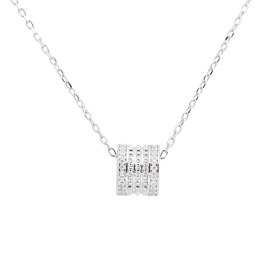 Silver necklace with phianites