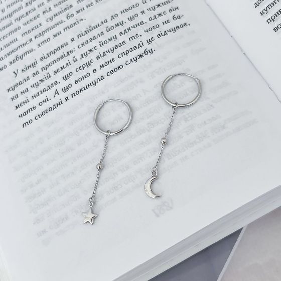 Silver earrings without stones