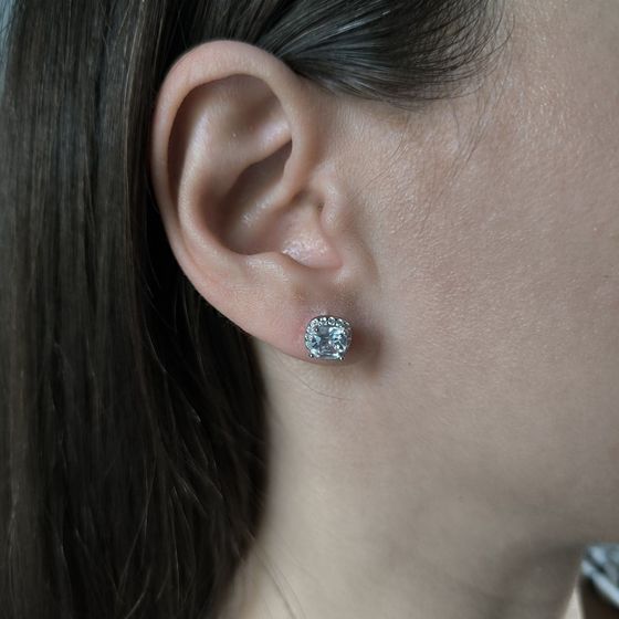 Silver Earrings with Fianites