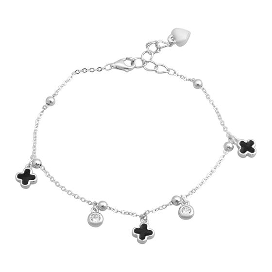 Silver bracelet with yemallu, phianites