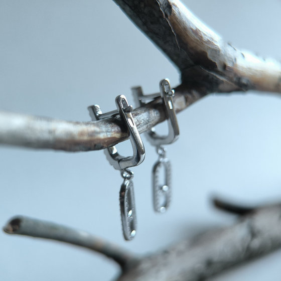 Silver earrings with cubic zirconia