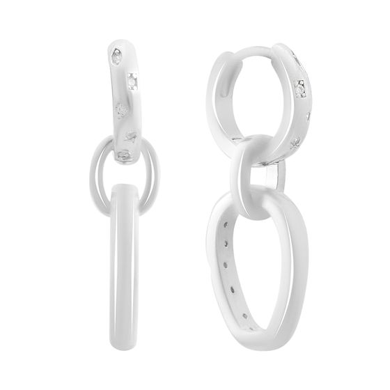 Silver Earrings with Fianites