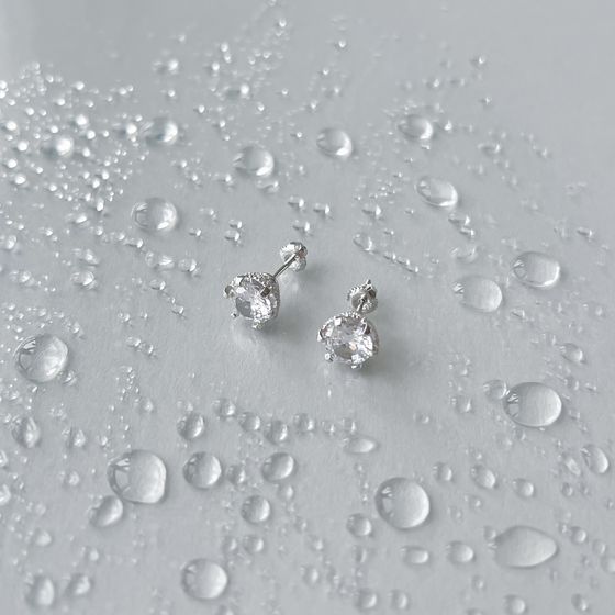 Silver Earrings with Fianites