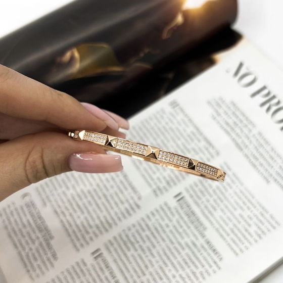 Золотий браслет з фіанітами 0.01ct