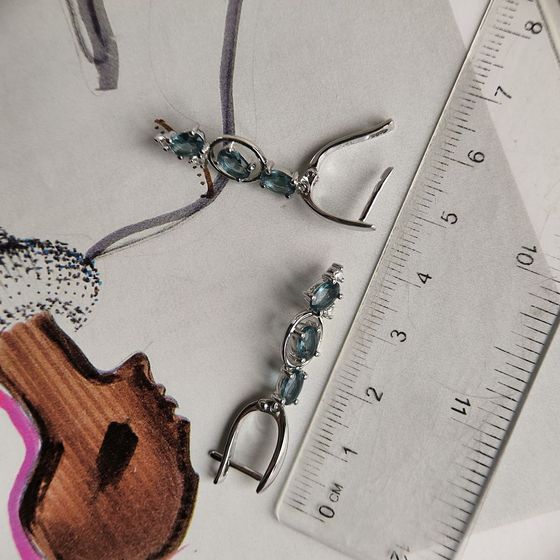 Silver earrings with topaz London Blue 2.013ct