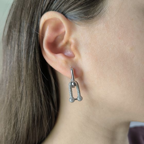 Silver Earrings with Fianites