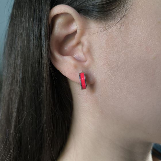 Silver earrings with phianites, semallu