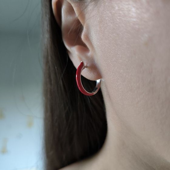 Silver earrings with phianites, semallu