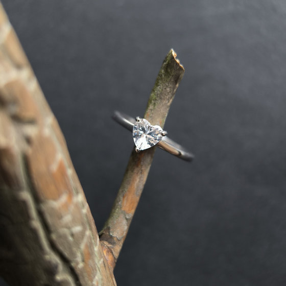 Silver ring with cubic zirconia