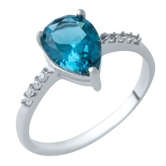 Срібна каблучка з топазом Лондон Блю 1.695ct