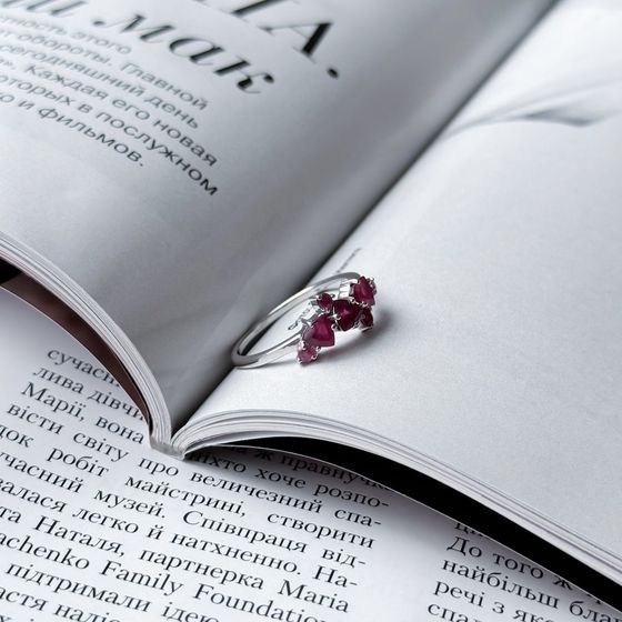 Срібне кільце з рубіном 1,162 карата