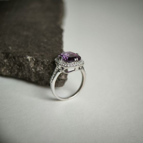 Срібна каблучка з олександритом 6.948ct