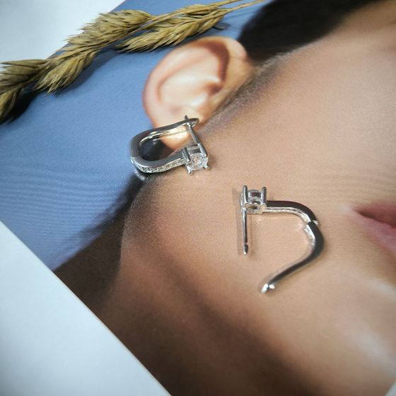 Silver Earrings with Fianites
