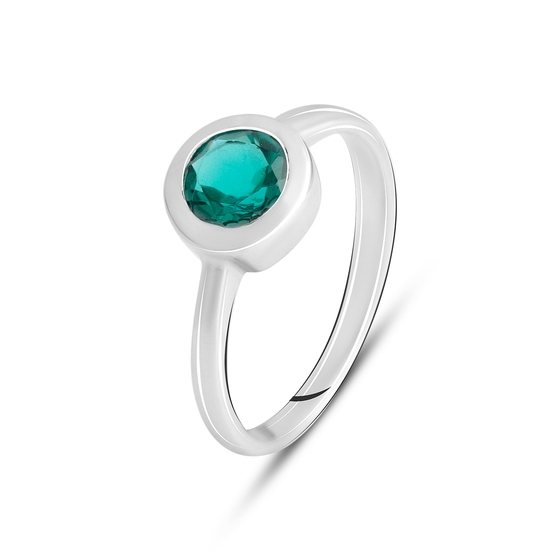 Silver ring with aquamarine (nano)