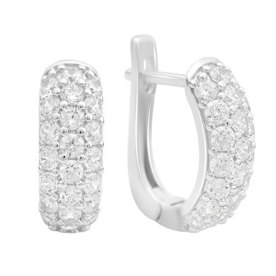 Silver earrings with cubic zirconia