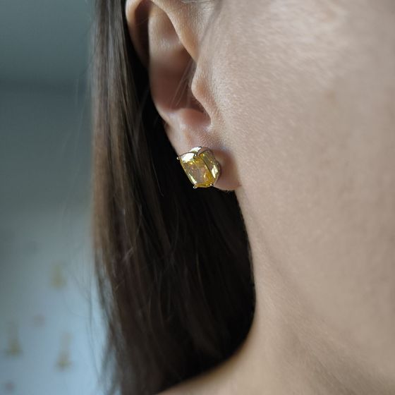 Silver Earrings with Fianites