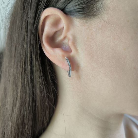 Silver Earrings with Fianites