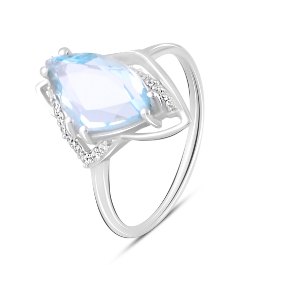 Silver ring with topaz 3.943ct
